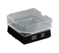 Balance à usages multiples pour les amateurs de cuisine mettant en valeur une horloge et une construction en verre permanent Quatre mille cafés bien-aimés Balance en verre permanente compacte