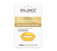 Balance Active Formula Gold + Marine Collagène Hydrogel Masque à lèvres (comprend 2 masques) Lèvres plus pulpeuses Hydratant et lisse Sans cruauté envers les animaux