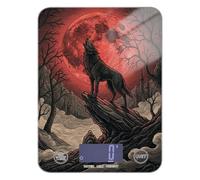 Balance alimentaire gothique Halloween Loup sang lune LCD 5 kg/5 g avec 4 unités pour la préparation des repas Keto perte de poids (piles non incluses)