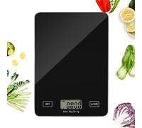 Balance alimentaire numérique - Peseuse de cuisine portable - Gadget de mesure avec écran transparent - Balance fine pour ingrédients en acier inoxydable - Contrôle fiable du poids