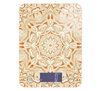Balance alimentaire portable bohème orange et blanc Mandala LCD 5 kg/5 g avec 4 unités pour la préparation des repas ou la cuisson cétogène (piles non incluses)