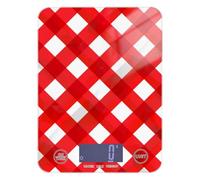 Balance alimentaire portable Buffalo à carreaux rouges et blancs pour aliments essentiels de cuisine 5 kg/5 g avec 4 unités pour rôtir les régimes (piles non incluses)