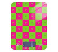 Balance alimentaire portable Buffalo Check Heart Green Deep Peach - 5 kg/5 g - Avec 4 unités pour la cuisson des épices (piles non incluses)