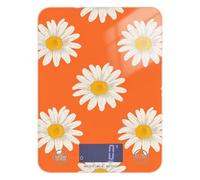 Balance alimentaire portable de voyage en forme de marguerite orange 5 kg/5 g avec 4 unités pour régimes et pâtisseries (piles non incluses)