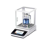 Balance analytique, précision de 0,0001 g, densité liquide et mesure spécifique, comptage des pièces, interface RS232, bouclier de brouillon pour expériences