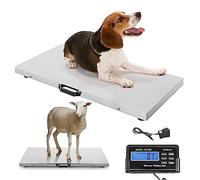 Balance au sol, pour chien, chat, vétérinaire, plate-forme, grande plate-forme en acier inoxydable, 103 x 53 cm, écran LCD externe, unité de pesée kg/oz/lb