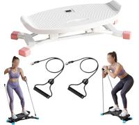 Balance Board,All-Motion Exerciser with Resistance Bands,Noiseless Home Gym Exercise Equipment Body Trainers,Ultra-Quiet Non-Slip Fitness Stepper for Exercise at Home & Full Body Workout (White)