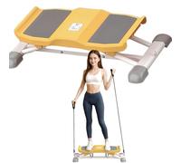 Balance Board with Resistance Bands, Portable Ski Balancing Machine with LCD Monitor, Ski Simulator Balance Board for Adults 300 Lbs Waist Twister Machine,Jaune