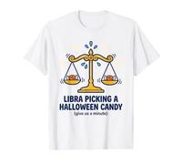 Balance Choisir Un Bonbon Halloween Signe Zodiaque Amoureux T-Shirt Graphique avec Valeur
