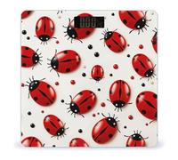 Balance coccinelle rouge pour poids corporel, balance en verre trempé robuste avec écran LCD, balance numérique précise, pratique et facile à lire