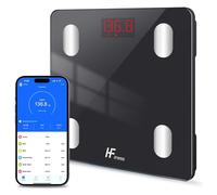 Balance Connectée Impédancemètre - Pèse Personne Bluetooth HomeFashion HFitness, 19 Indices de Composition Corporelle - IMC, Graisse, App iOS & Android