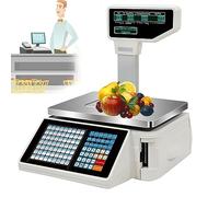 Balance d’Impression d’étiquettes de Prix numérique, écran LCD à Affichage Double Face, échelle de Prix de Poids, capacité de 30 kg/66,14 LB, imprimante Thermique de Codes-Barres électroniqu