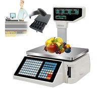 Balance d’Impression d’étiquettes de Prix numériques, écran LCD à Affichage Double Face, échelle de Prix de Poids, capacité de 30 kg/66,14 LB, imprimante Thermique de Code-Barres électroniqu