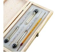 Balance d'alcool professionnelle - Lot de 3 hygromètres avec graduation de 0 à 100% + thermomètre pour mesurer la teneur en alcool