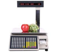 Balance de calcul de Prix numérique avec imprimante d’étiquettes Thermiques, balances de comptage numériques commerciales, écran LCD 15 kg / 33 LB, avec Affichage de Poteau et imprimante, po