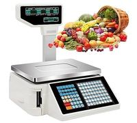 Balance de calcul de Prix numérique Commerciale avec imprimante d’étiquettes Thermiques, Balance de Poids électronique avec Affichage de Poteau, Balance numérique pour Magasin de détail alim