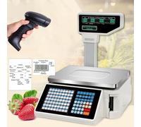 Balance de comptage à double affichage, balance de caisse, balances d’impression d’étiquettes, balance de calcul de prix, balances de codes-barres numériques de 30 kg, avec CashBox et scanne