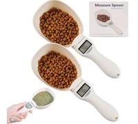 Balance De Cuillère De Mesure Alimentaire,Balance De Cuillère De Pesage 800g / 0.1g écran LCD De Haute Précision,Balances Nourriture Pour Chien,Chat,Balances Cuisine pour épices et Herbes (A-2pcs)