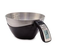 Fackelmann 6550150 Balance de Cuisine avec Bol Détachable en Acier Inoxydable, Electronique avec Ecran LCD, Capacité Maximale de 5 kg, Volume Maxi 1500 ml, Mesure en Onces Anglaises de 4 à 48 oz