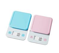 Balance de cuisine bleu rose, jolie petite balance de cuisine colorée for la cuisine, la pâtisserie, le petit-déjeuner, conversion en 7 unités 3 kg/0,1(Pink)