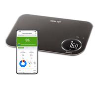 Balance de cuisine connectée Sencor SKS 7178BK - Scan codes-barres - Appli Sencor FOOD - Infos nutritionnelles - Pesée 8 kg - Noire