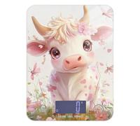 Balance de cuisine de voyage en forme de vache mignonne avec écran LCD 5 kg/5 g avec 4 unités pour la cuisson du savon, les régimes Peso Digital Para Comida