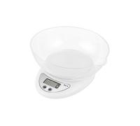 Balance de cuisine digitale 5kg 1g Ecran LED Fonction Tare Bol Amovible Blanc