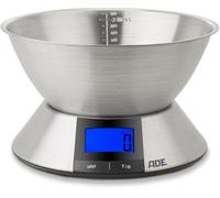 Balance de cuisine digitale - ADE - HANNA - Acier inoxydable/Plastique - 23 x 16,5 cm- Inclus 3 piles AAA
