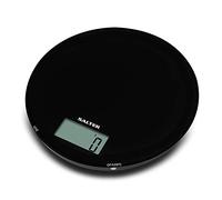 Balance de Cuisine Digitale en Verre Mono Salter - Affichage Facile à Lire LCD Fin, Plateforme Verre Renforcée, Ajouter et Peser Mesure Métrique et Impériale, Fonction Aquatronique ml ou fl. oz - Noir