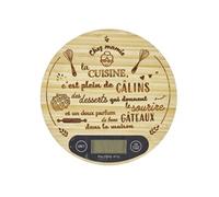 - Balance de cuisine électronique en bois - Beige