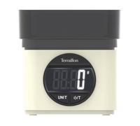 Terraillon Balance de cuisine électronique BA22 Mythique – Design rétro, Grand écran LCD, Crème