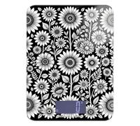 Balance de cuisine étanche avec motif fleur noire et blanche pour aliments 5 kg/5 g (scénario) avec 4 unités pour épices, épices, pesa numérique para alimentos