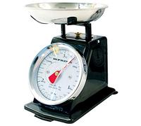 Balance de cuisine manuelle vintage 3 kg traditionnelle Prima Retro Home analogique mécanique ingrédients de mesure pesée cuisson cuisson cuisson cadran Youtube bol en acier inoxydable
