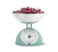 Balance de cuisine mécanique intemporelle Salter - Bol 2L compatible lave-vaisselle, Cadrans faciles à lire, Grands chiffres, Pas de piles, Design rétro, Capacité de 5kg, Peser les ingrédients, Vert