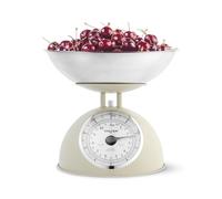 Balance de Cuisine Mécanique Intemporelle Salter - Bol 2L Compatible Lave-Vaisselle, Cadrans Faciles à Lire, Grands Chiffres, Sans Piles, Design Rétro, Capacité de 5kg, Peser les Ingrédients, Crème