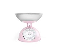 Balance de Cuisine Mécanique Rétro Rose Salter - Grand Cadran Rotatif Facile à Lire, Capacité de 5kg, Bol Lavable au Lave-vaisselle de 1 Litre, Balance Alimentaire Analogique, Hauteur de 22 cm