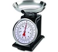 terraillon 14477 balance mécanique rétro déco - 5 kg - bol 1l - large cadran - metal - noire