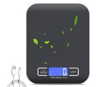 Balance de cuisine numérique, 10 kg/1 g, rechargeable par USB, avec écran LCD et fonction tare - Balance de cuisine professionnelle multifonction avec câble de charge de batterie