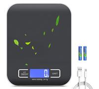 Balance de cuisine numérique : 10 kg/1 g, rechargeable par USB, avec écran LCD et fonction tare - Balance de cuisine professionnelle multifonction avec câble de charge