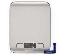 Balance de cuisine numérique 10 kg en acier inoxydable LCD Tara - Cuisson | Balance alimentaire de précision 1 g, rétroéclairage, arrêt automatique, café, expresso, farine