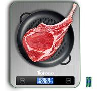 Balance de cuisine numérique 20 kg/44lb Balance électronique avec plateau extra large et écran LCD avec grand verre de sécurité et tare