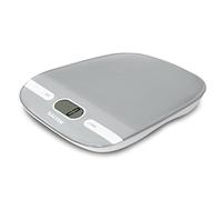 Balance de Cuisine Numérique Salter Contour - Pesée Électronique d'Aliments, Balance pour Pâtisserie Appareil Ménager Domestique, Affichage LCD Lecture Facile, Ajouter & Peser, Nettoyage Facile, 15 Ans de Garantie - Argent