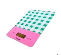 FISURA - Balance de cuisine numérique violette avec motif vichy Balance électronique originale 5kg/11lbs. Fonction Tare avec Précision. Verre et ABS. 15 x 22 (Vichy vert)