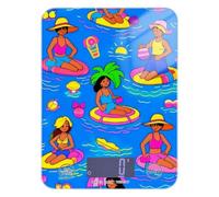 Balance de cuisine portable de voyage bleue pour fête de plage, 5 kg/5 g, avec 4 unités pour régimes cétogènes (piles non incluses)