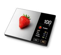 Balance de Cuisine Premium Nutritionnelle - Analyse Calories, Protéines, Glucides, Lipides - Écran TFT HD Nouvelle Génération - Balance Précise 1g avec Base d’Aliments Intégrée