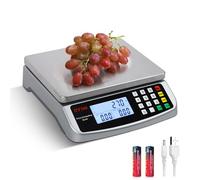 Balance de cuisine Professionnelle 10kg Grande Balance alimentaire en acier inoxydable Balance électronique avec PCS et Tare pour la pâtisserie et la cuisson du pain(Silver,10kg/1g)