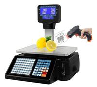 Balance De Cuisine ProfessionnelleBalances d'impression d'étiquettes de prix, balances de pesage numériques à codes-barres avec imprimante d'étiquettes et de reçus, caisse enregistreuse comm
