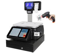 Balance De Cuisine ProfessionnelleImprimante thermique de calcul numérique à échelle de prix, impression d'étiquettes recto verso commerciale, capacité de 30 kg, imprimante de codes-barres é