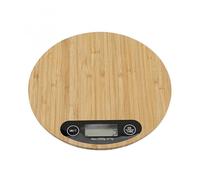 Balance de cuisson ronde en bambou 5kg/1g, affichage LED en bois, cuisine électronique, balance de poids Portable, mesure du poids des aliments,Balance de précision