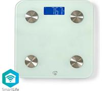 Nedis WIFIHS10WT Balance d'analyse corporelle numérique Plage de pesée (max.)=180 kg blanc